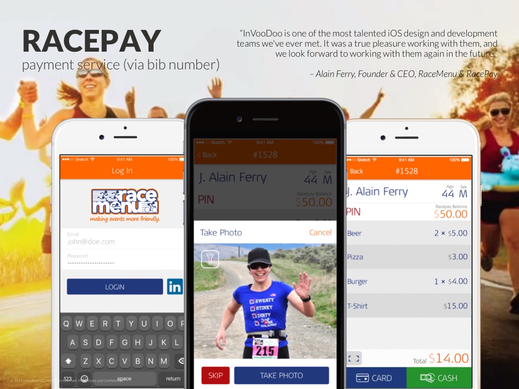 RacePay – payment service (via bib number)