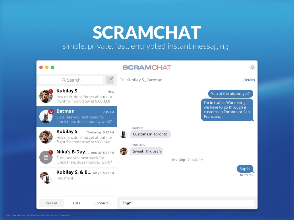 ScramChat Desktop – simple. private. fast. encrypted instant messaging